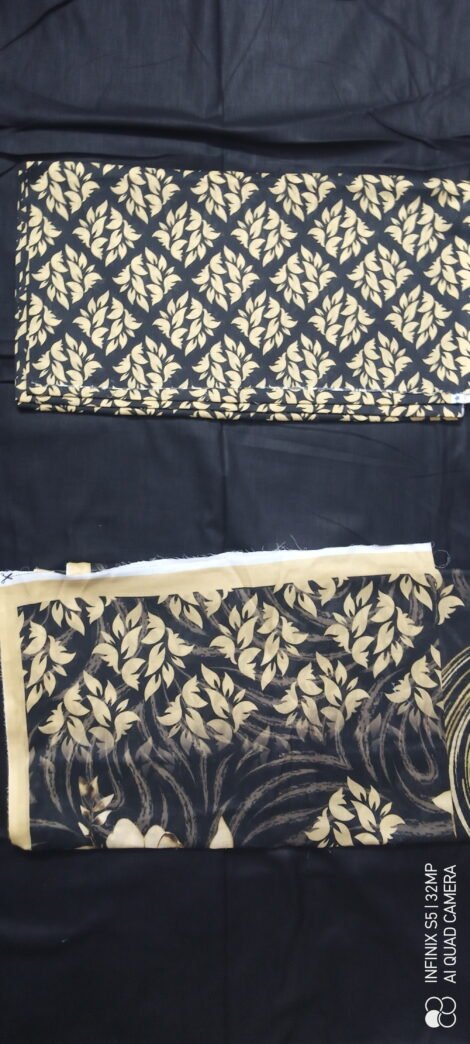 Black 3pc Unstitched Lawn (Shirt / Dupatta / Trouser)